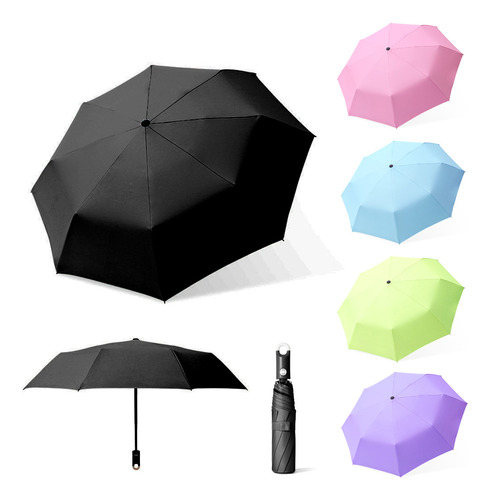 Umbrella Solid 8k, 3 Pliegues, Automático, Mango De Paraguas
