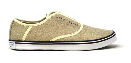 Tenis Casual Para Hombre Slip On Perry Ellis - 5493 - Beige