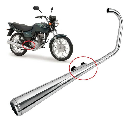 Escapamento Cano Descarga Honda Cg Titan 125 2000 ~ 2008 Ks Cromado Sem Protetor