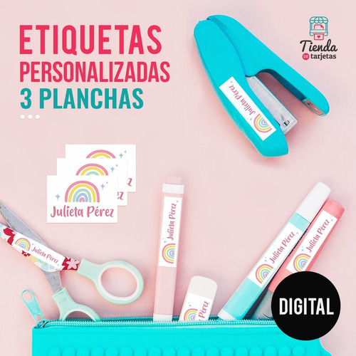 Diseño De Etiquetas Escolares Imprimibles Personalizadas