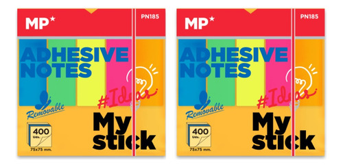 Pack Ahorro 2 Block De Notas Adhesivas Multicolor 400h Mp