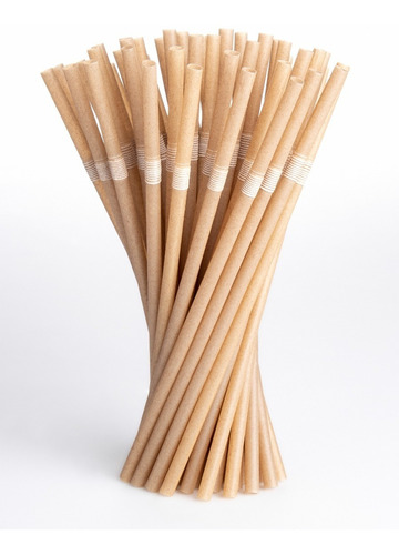 Imagen 2 de 4 de Popote Flexible Biodegradable Agave 500 Popotes Ecologico