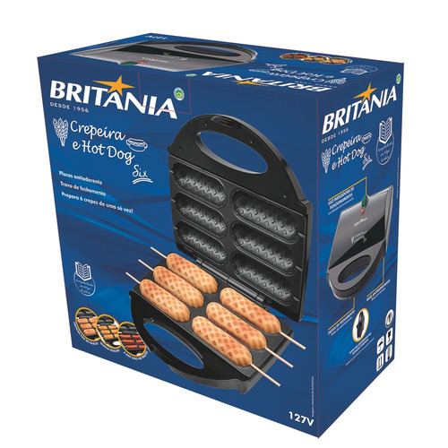 Crepeira Six 640w Preta Britânia 220v