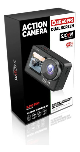 Pantalla táctil Sjcam Sj10 Pro Dual Wifi 4k 60 fps, antivibración, color negro