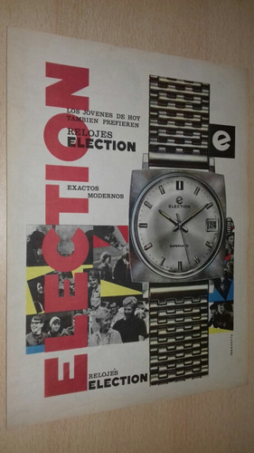 P303 Clipping Antigua Publicidad Relojes Election Año 1968