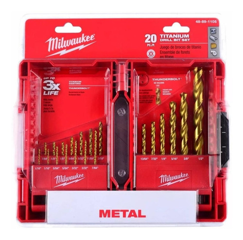 Kit De Brocas Titanio 20 Piezas Milwaukee 48891105