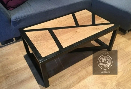 Imagen 2 de 7 de Mesa Ratona De Hierro Y Madera