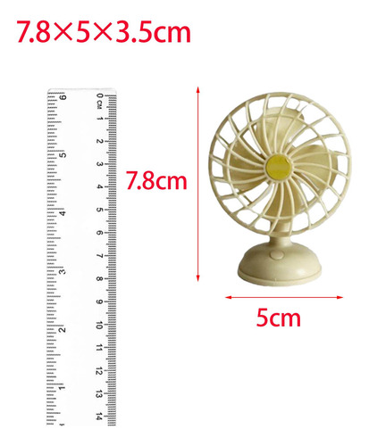 1:12 Casa De Muñecas Ventilador Eléctrico Usb Amarillo