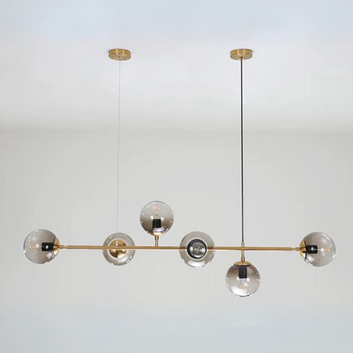 Lustre Moderno Jabuticaba 6 Globos Vidros Molecular Bivolt