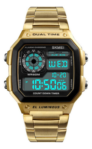 Skmei Sport Reloj De Acero Inoxidable Para Hombre, 5 Atm, Re