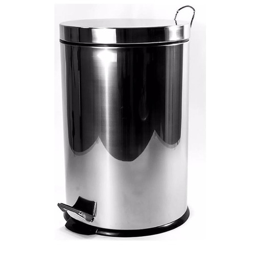 Papelera Basurero 12 Lts  Acero Inox Con Pedal Integrado