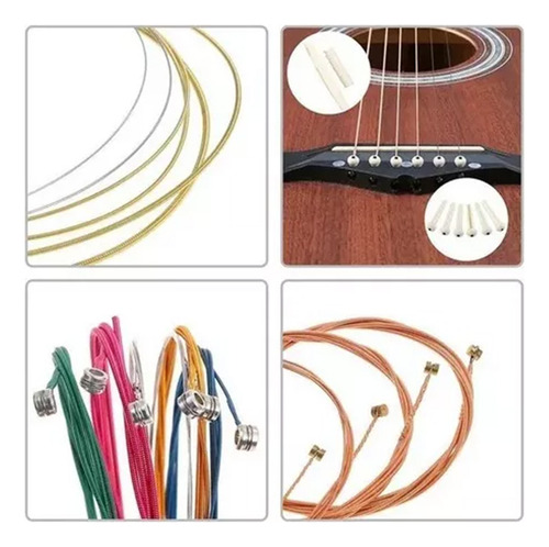 Kit De Guitarra Accesorios Para Acustica Cuerdas 66 Unidades