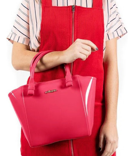 Bolso de mano Petit Jolie Pj3939 para mujer con diseño de tela de color rosa