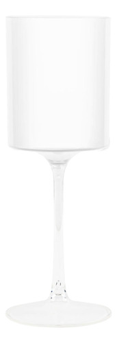 Copa Vino Plastico Blanco Tallo Transparente 9 Onza Elegante