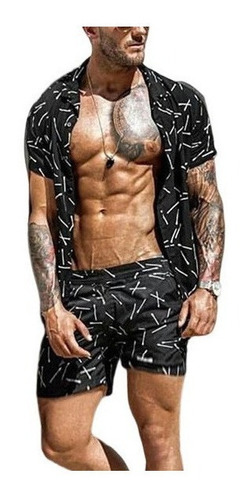 Conjunto De Hombre Con Estampado Premium De Ropa De Playa L