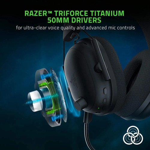 Imagen 2 de 6 de Auriculares Inalámbricos Gamer Razer Blackshark V2 Pro Cuota