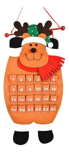 Calendario De Adviento Colgante De Fieltro 3d Para Navidad