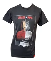 Comprar Remera Tematica Casa De Papel Mitad Tokio Mitad Dali