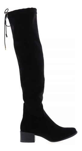 Imagen 2 de 4 de Botas Mujer Largas De Gamuza Semi Stretch Negro Erez