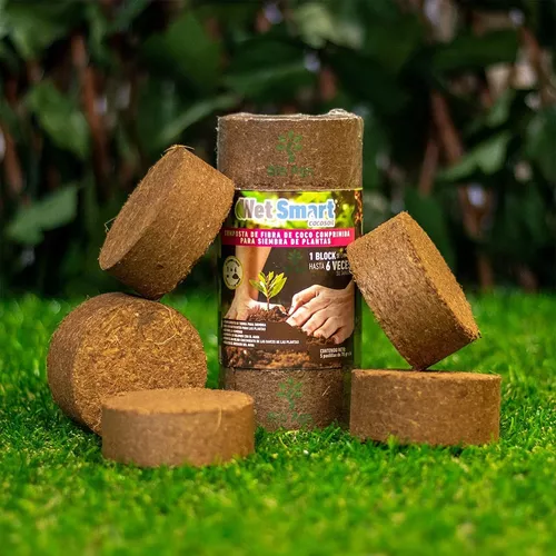 Tierra de coco prensada con nutrientes 50 Piellet comprimidos de fibra de base comprimida de semillas Bloque de nutrientes KTMAID Pastillas de origen sin picar 