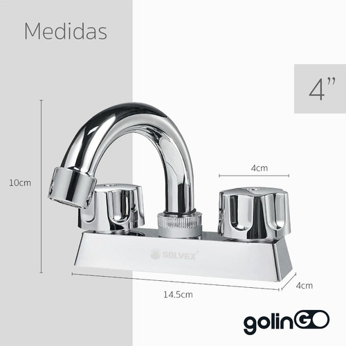 Mezcladora Lavabo Llave Solvex Grifo Baño Cromado Pulido