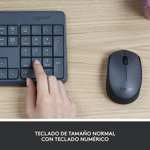 Kit Teclado Y Mouse Inalambrico Mk235 Logitech Color del mouse Negro Color del teclado Negro