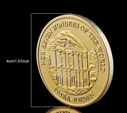 Medalla Puerta De Piedra Jordania Baño Oro 24k C/capsula
