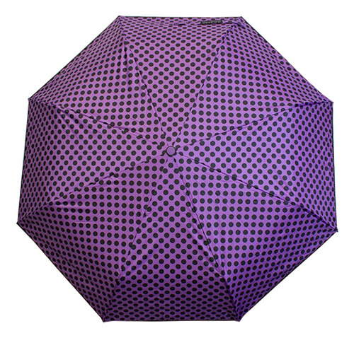 Sombrilla Paraguas De Bolsillo Diseño De Lunares Filtro Uv Color Morado