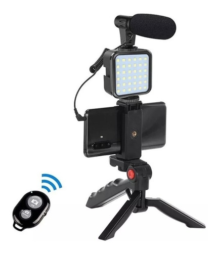 Kit Video Making Streaming Tripode Luz Led Microfono