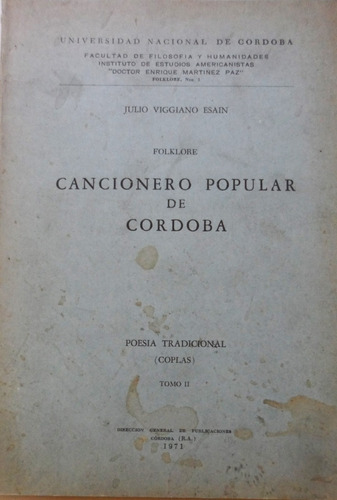 Cancionero Popular De Cordoba T2 Viggiano Esain Usado