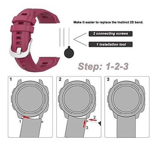 Malla De Silicona Deportiva Garmin Instinct 2s Vino