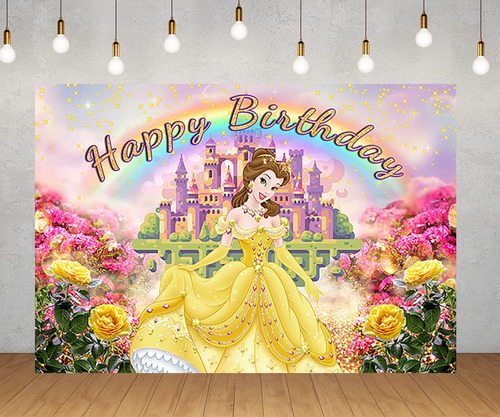 Fondo Princesa Bella Para Decoracion Fiesta Cumpleaño Bestia