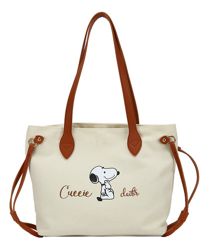 A4 Bolsa Snoopy De Lona Informal Bolsos Cercanías Para Mujer