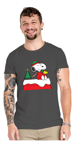 Polera Snoopy Navidad Pascuas Peanuts Algodon Organico Wiwi