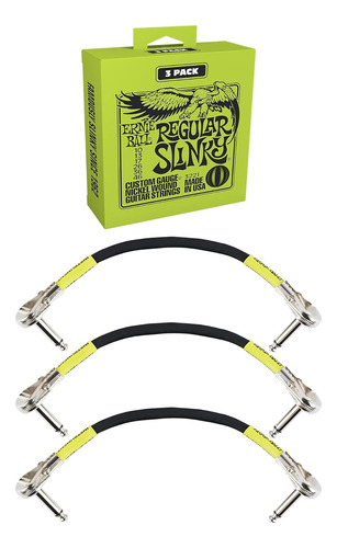 Slinky Regular Cable De Parche Negro Pack De 3 (be0003)