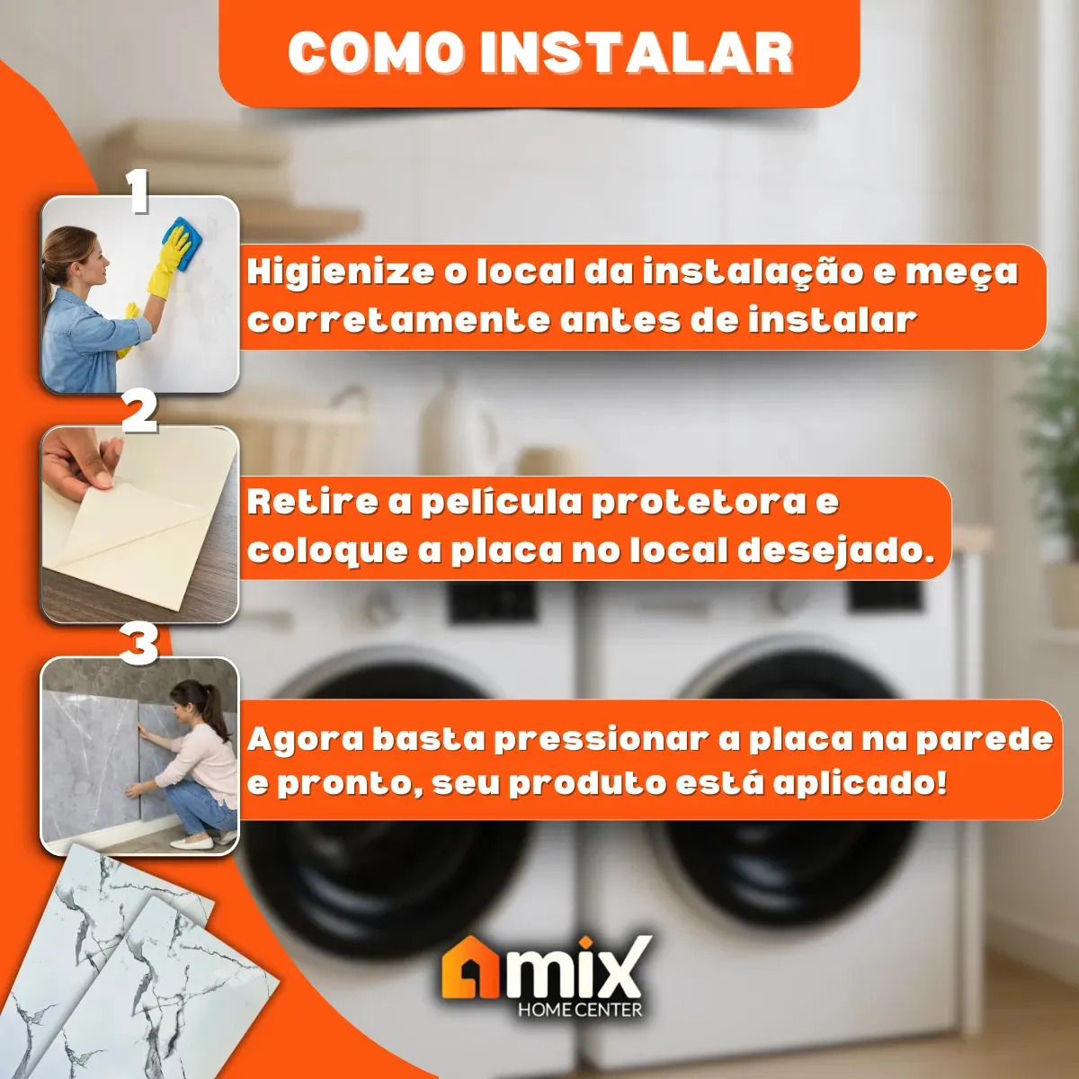 Kit 10 Placa Adesiva Mármore 3d Autocolante 60×30 Cm Painel Revestimento Decorativo Lavável Para... 6