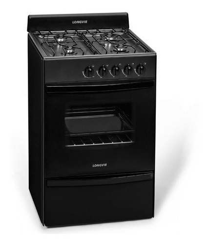 Cocina A Gas Longvie 12231g 56cm Grafito Cajón Parrilla Tipo De Conexión Multigas