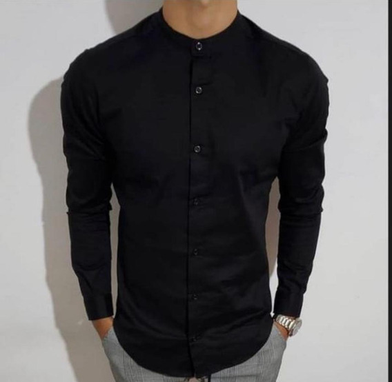 Camisa Casual Cuadros Slim Fit Cuello Neru Talla M Camisa Casual Cuadros Slim Fit Cuello Neru Talla M