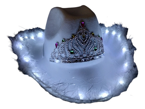 Sombreros Cowboy Cowgirl Led Corona Vaquero Carioca Top X 4