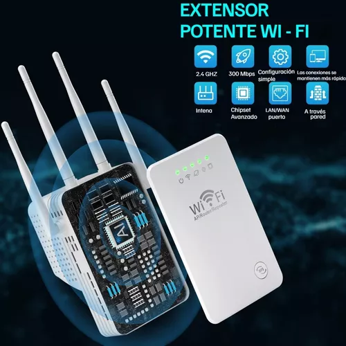 Amplificador Wifi Extensor Rango Repetidor Señal De 4 Antena