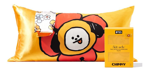 Funda De Almohada De Satén Kitsch X Bt21 (chimmy) Para Cama