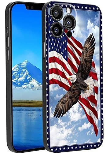 Compatible Con iPhone 13 Pro, Funda Con Bandera Estadouniden