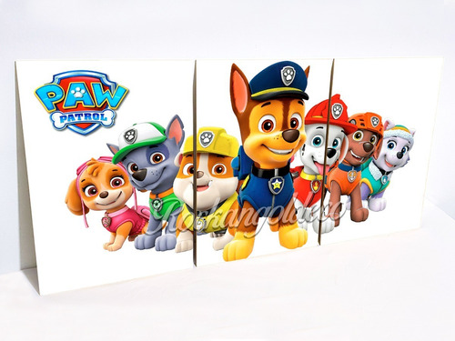 Cuadro Tríptico Infantil Paw Patrol Moderno Rockangol Small