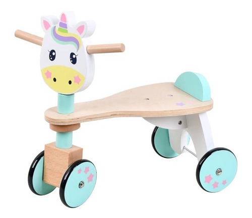 Triciclo Bicicleta De Balance Unicornio De Madera Juguete