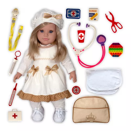 Boneca Bebê Reborn Real Princesa Newborn c Bolsa Maternidade - Chic Outlet  - Economize com estilo!