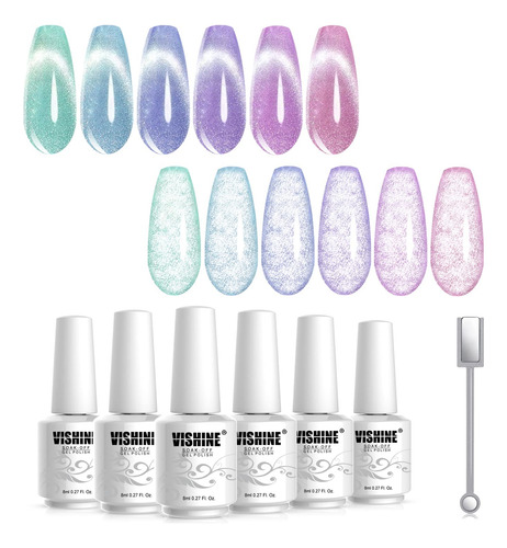 Vishine Galaxy Cat Eye - Juego De Esmalte De Uñas De Gel Con