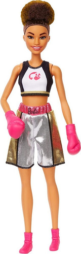 Barbie Quiero Ser Boxeadora, Muñeca Morena Con Guantes Boxeo