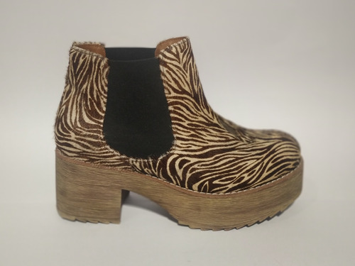 Bota Plataformas Madera Animal Print