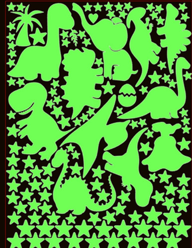 Imagen 1 de 6 de Dinosaurios Bebes Vinil Fluorescente Brillan En Obscuridad 8