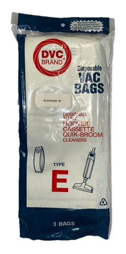 Filtro Papel Hoover Mod Cassette Quik-broom 3pza Type E